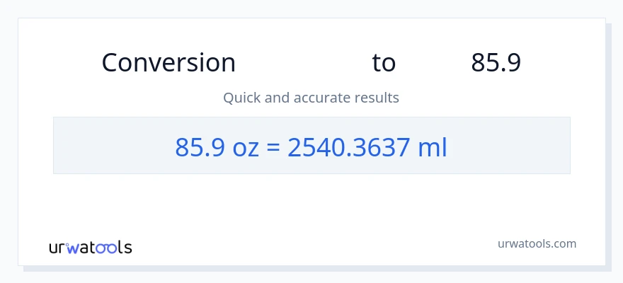 تبدیل 85.9 اونس به میلی‌لیتر