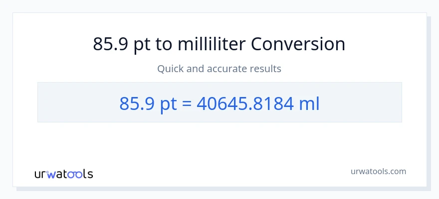 85.9 Pints til milliliter konvertering