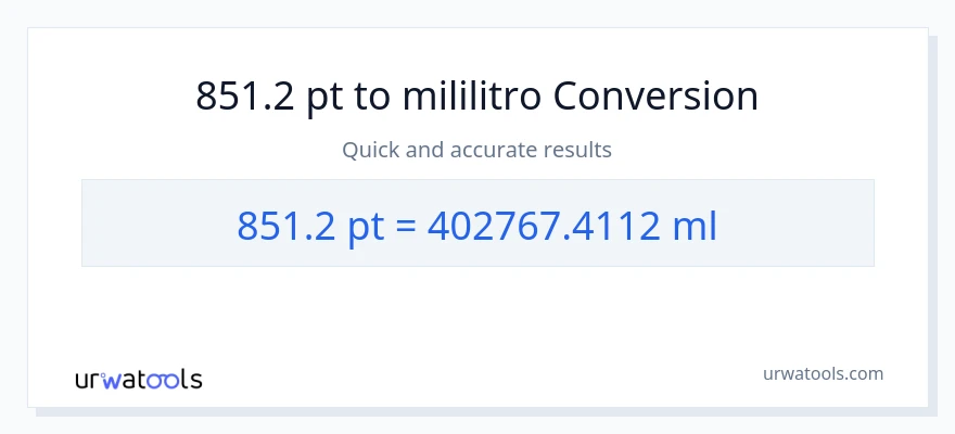 851.2 Pints patungong mga mililitro na conversion