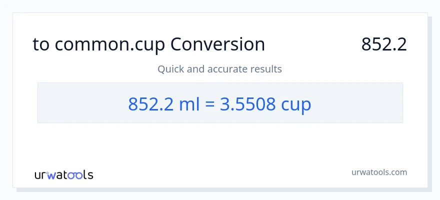 تبدیل 852.2 میلی‌لیتر به فنجان‌ها