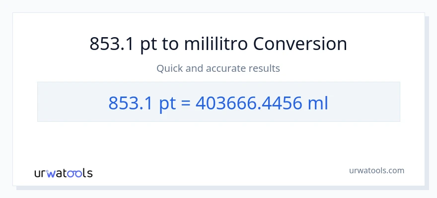853.1 Pints patungong mga mililitro na conversion