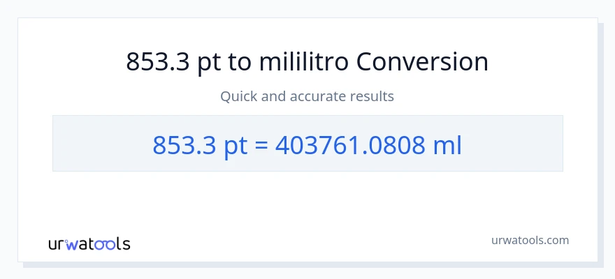 853.3 Pints patungong mga mililitro na conversion