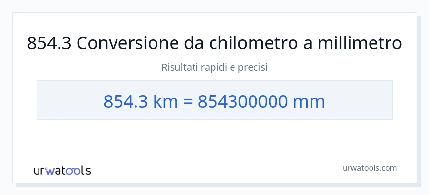 Conversione da 854.3 chilometri a millimetri