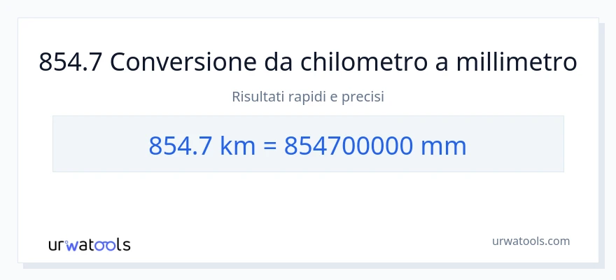 Conversione da 854.7 chilometri a millimetri