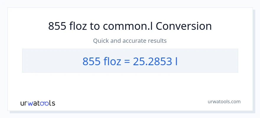 855 mga onsa ng likido patungong Liters na conversion