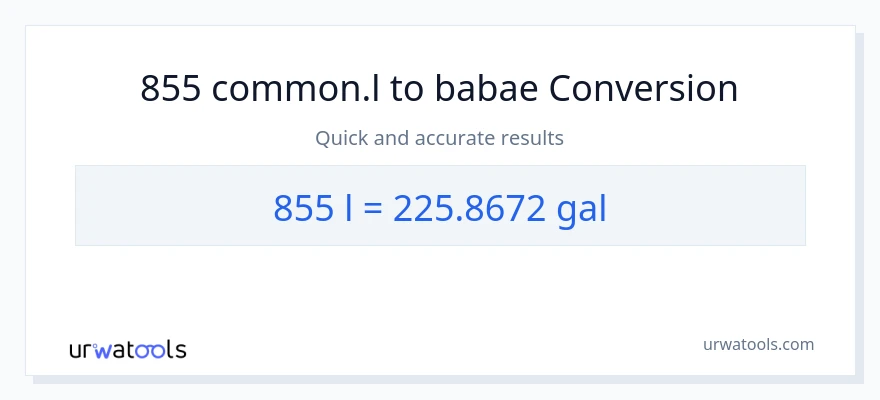 855 Liters patungong Mga galon na conversion