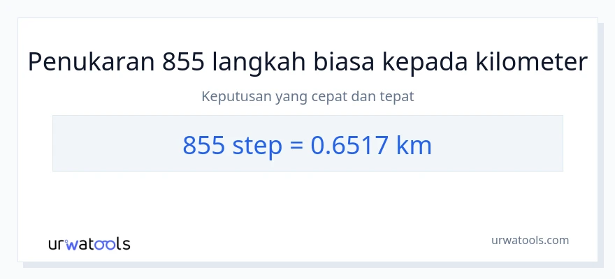 855 steps to Kilometers conversion