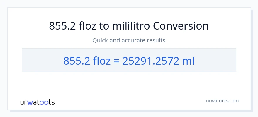 855.2 mga onsa ng likido patungong mga mililitro na conversion