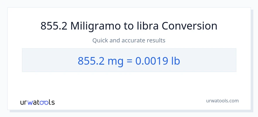 855.2 miligramo patungong Lbs na conversion