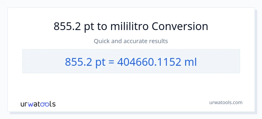 855.2 Pints patungong mga mililitro na conversion