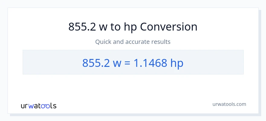 855.2 watts patungong lakas-kabayo na conversion
