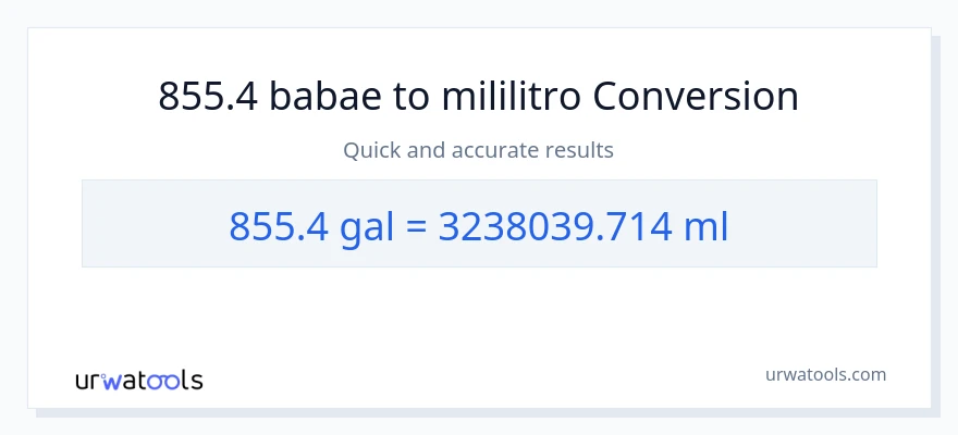 855.4 Mga galon patungong mga mililitro na conversion