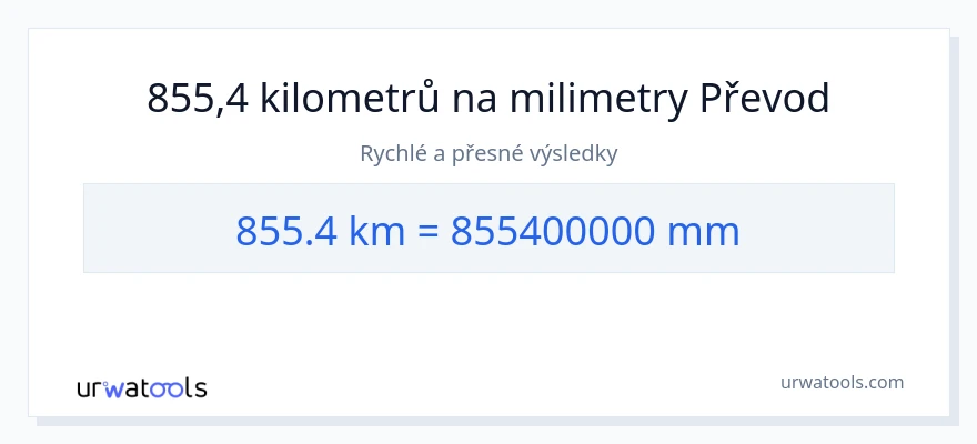 Konverze z kilometry na milimetry: 855.4
