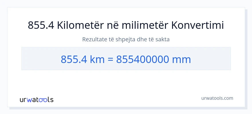 Konvertimi 855.4 kilometra në milimetra
