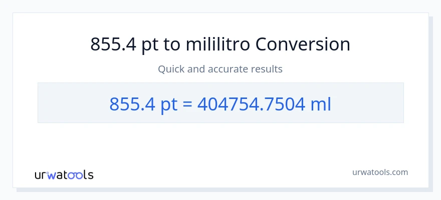 855.4 Pints patungong mga mililitro na conversion