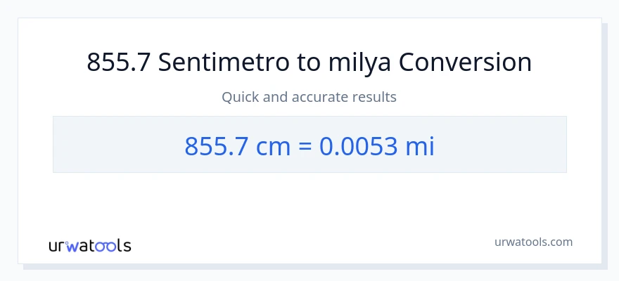855.7 Mga Sentimetro patungong milya na conversion