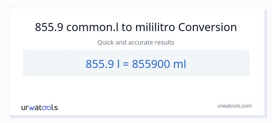 855.9 Liters patungong mga mililitro na conversion