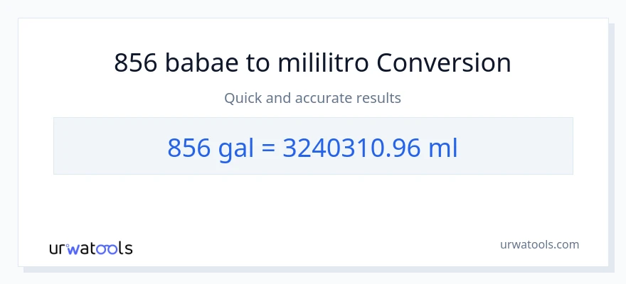 856 Mga galon patungong mga mililitro na conversion