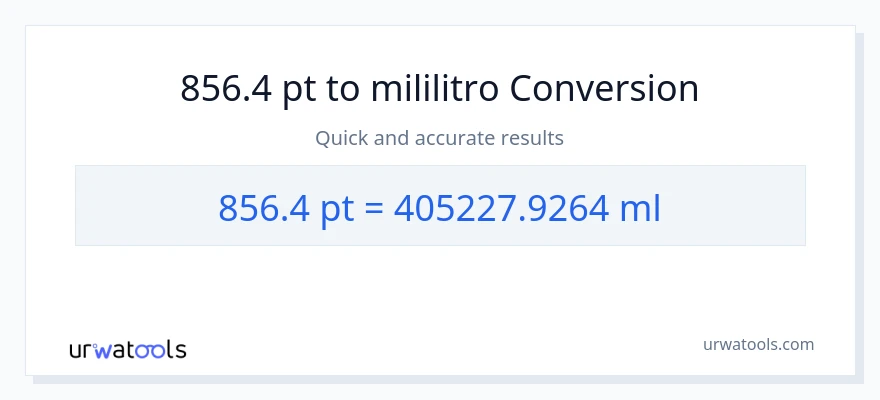 856.4 Pints patungong mga mililitro na conversion