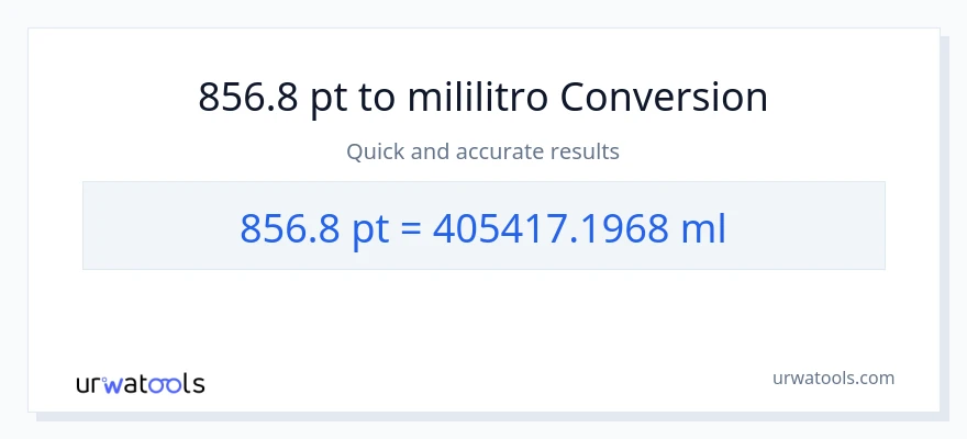 856.8 Pints patungong mga mililitro na conversion