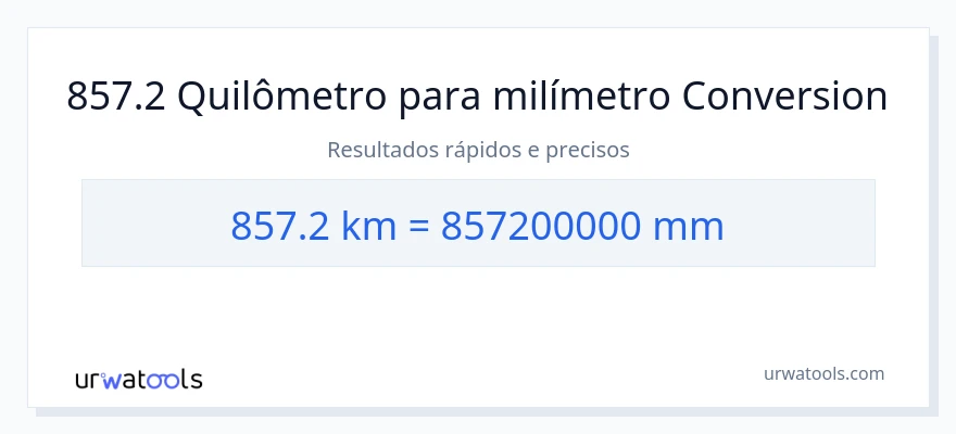 Conversão de 857.2 quilômetros para milímetros