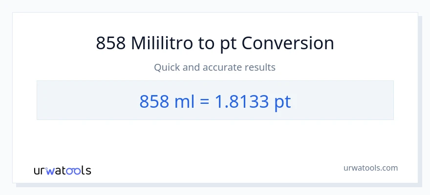 858 mga mililitro patungong Pints na conversion
