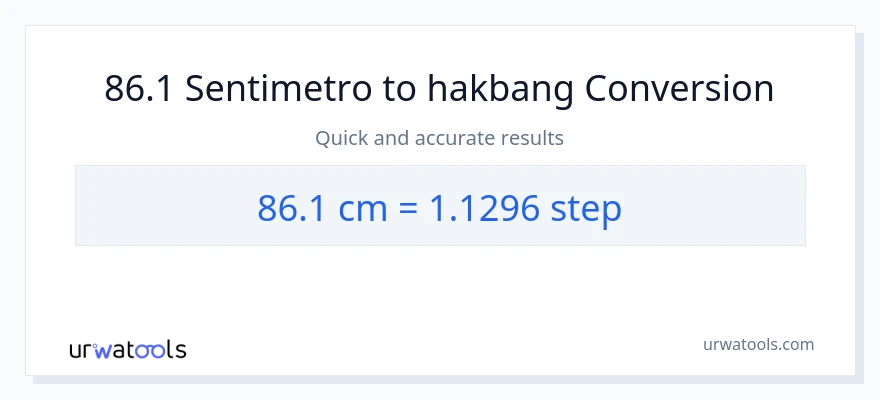 86.1 Mga Sentimetro patungong mga hakbang na conversion