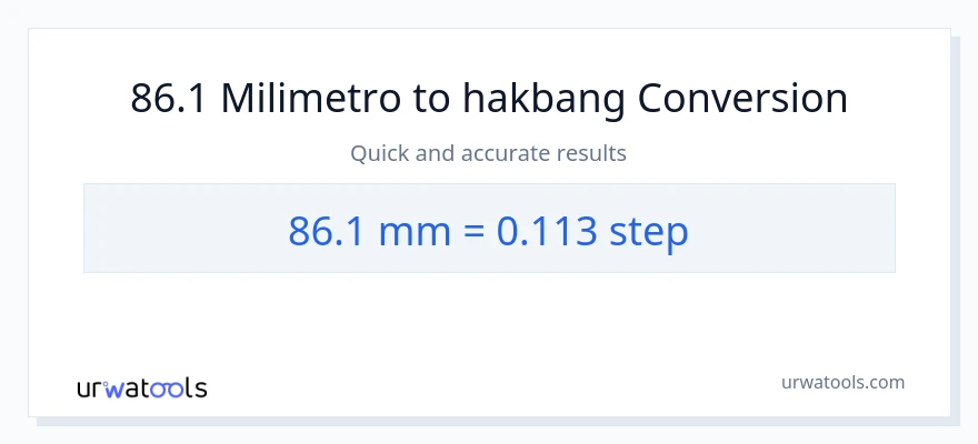86.1 milimetro patungong mga hakbang na conversion