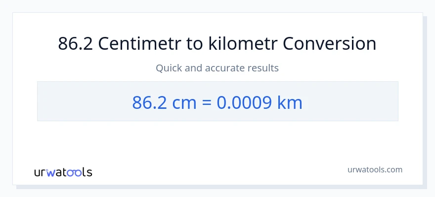 Konverze z Centimetry na Kilometry: 86.2