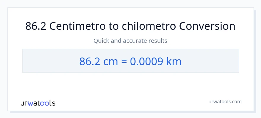 Conversione da 86.2 Centimetri a chilometri