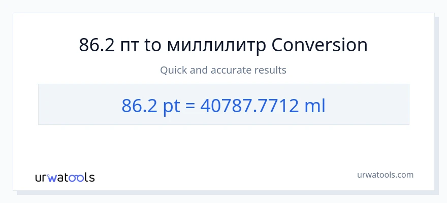 86.2 Pints в миллилитры преобразование
