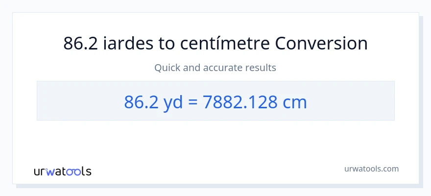 Conversió de 86.2 iardes a Centímetres