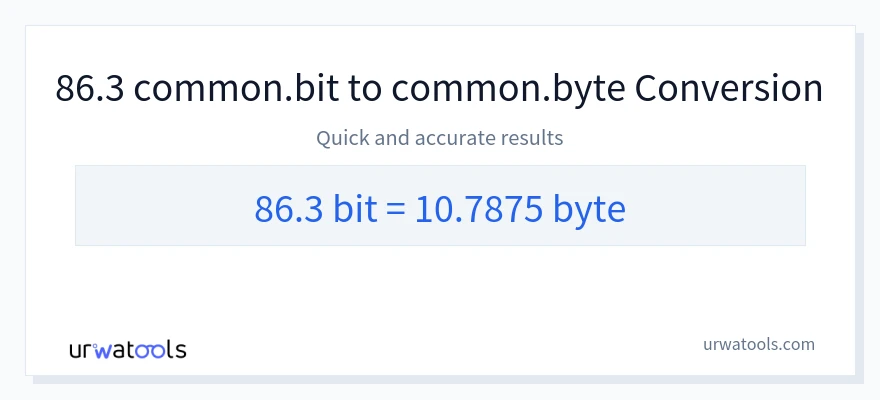 86.3 Bits 到 Bytes 轉換