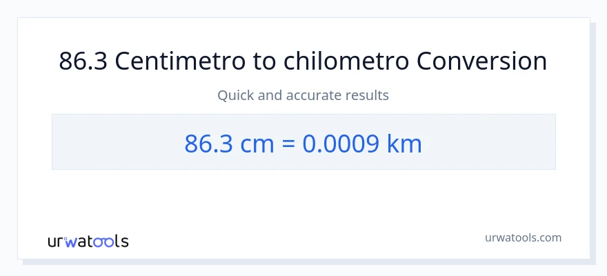 Conversione da 86.3 Centimetri a chilometri