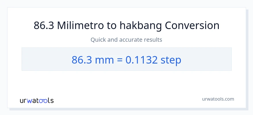 86.3 milimetro patungong mga hakbang na conversion