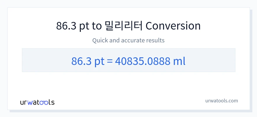 86.3 Pints에서 밀리리터으로의 변환