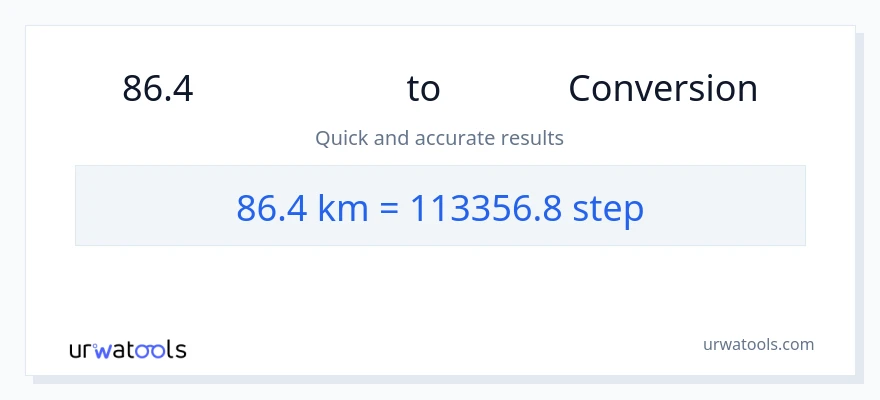 86.4 కిలోమీటర్లు నుండి దశలు కు మార్పిడి