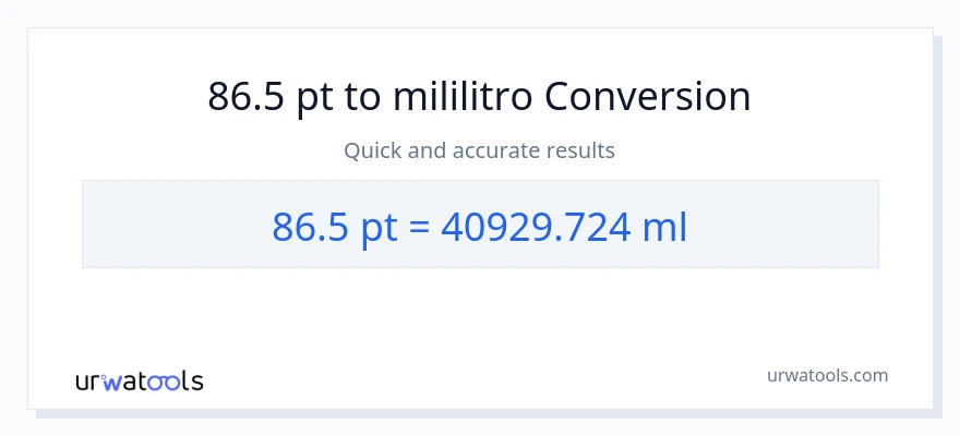 86.5 Pints patungong mga mililitro na conversion