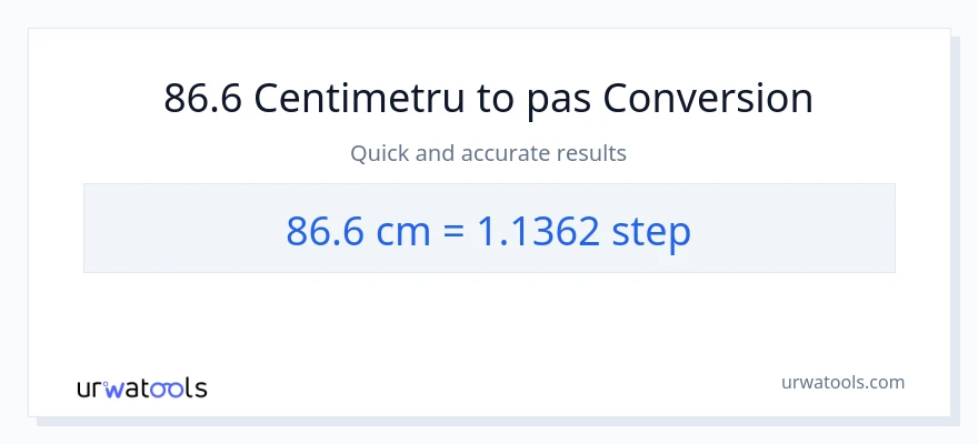 Conversie 86.6 Centimetri la pași