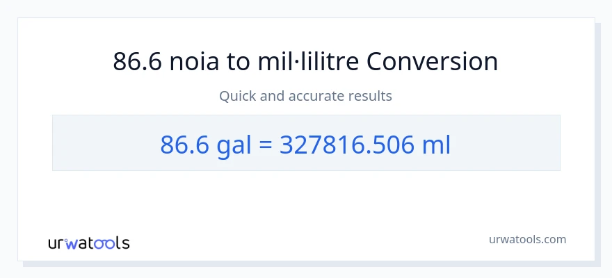 Conversió de 86.6 Galons a mil·lilitres