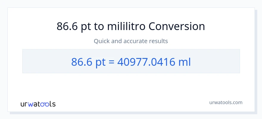 86.6 Pints patungong mga mililitro na conversion