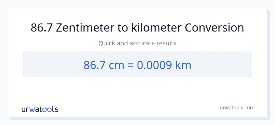 86.7 Zentimeter zu Kilometer Umwandlung