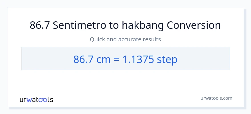 86.7 Mga Sentimetro patungong mga hakbang na conversion