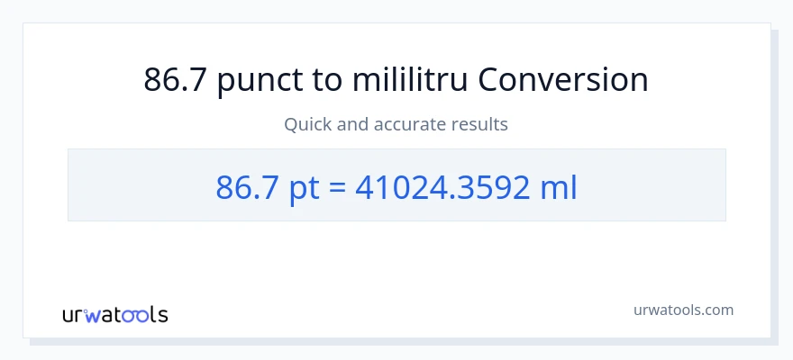 Conversie 86.7 Pints la mililitri