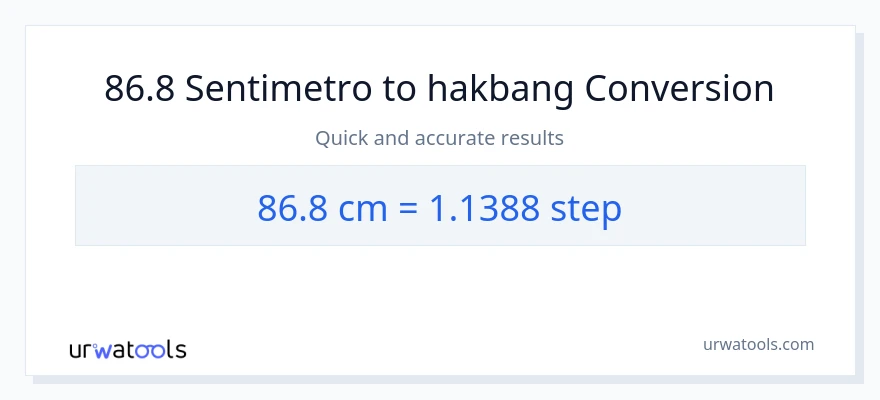 86.8 Mga Sentimetro patungong mga hakbang na conversion