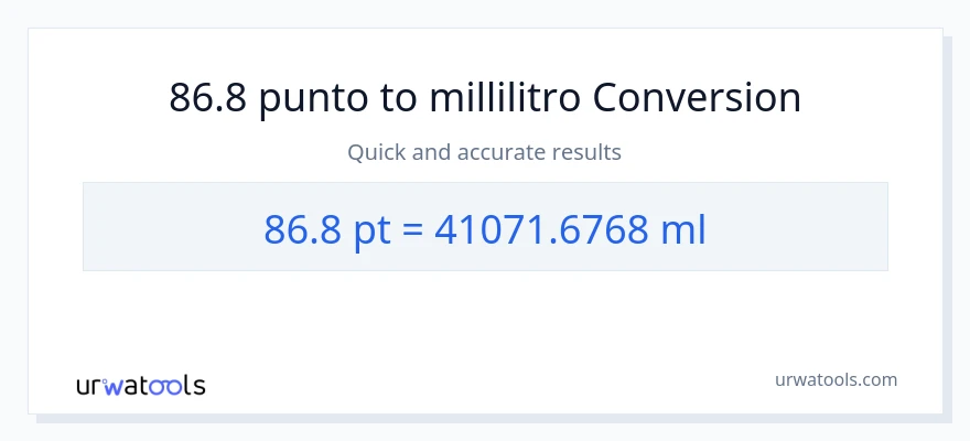 Conversione da 86.8 Pints a millilitri