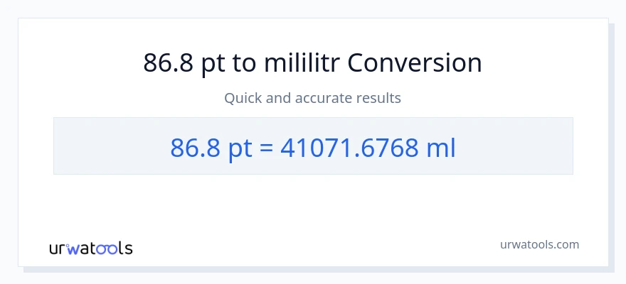 Konwersja 86.8 Pints do mililitry
