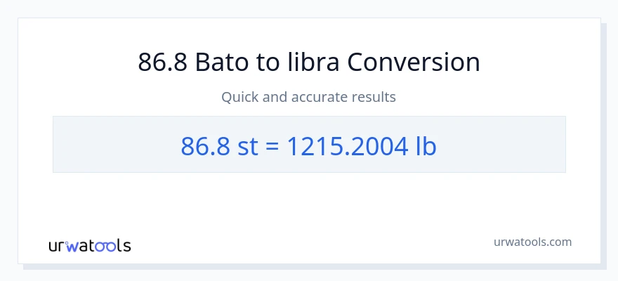 86.8 Mga bato patungong Lbs na conversion