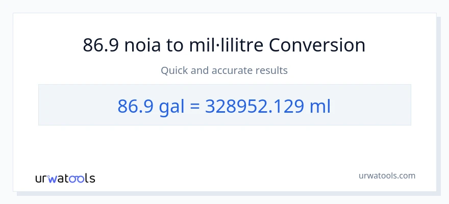 Conversió de 86.9 Galons a mil·lilitres