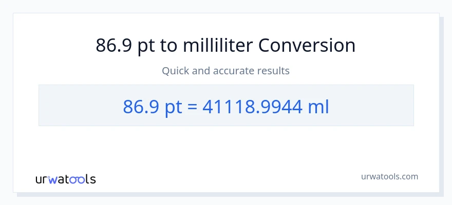 86.9 Pints til milliliter konvertering